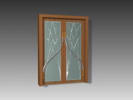 Art glass door 3d model preview
