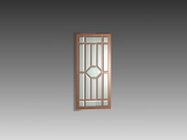 Glass cabinet door 3d model preview