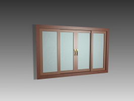 Interior glass partition doors 3d model preview
