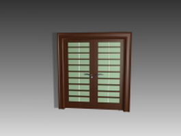 Grille glass doors 3d model preview