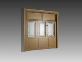 Commercial entrance door 3d model preview