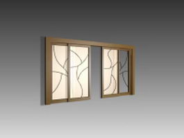 Art glass partition door 3d model preview