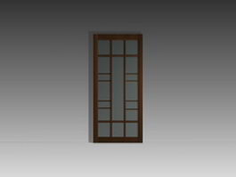Wood door glass inserts 3d model preview
