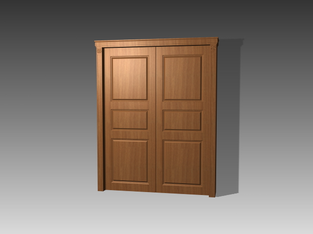 Double panel door 3d rendering
