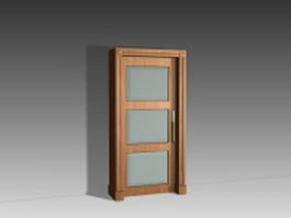 3 panel glass door 3d model preview
