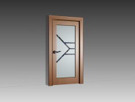 Interior frosted glass door 3d model preview