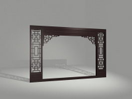 Vintage decorative partition door 3d model preview
