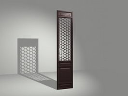 Chinese style room partition panel 3d model preview