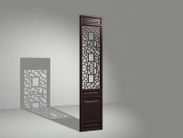 Latticework room divider panel 3d model preview