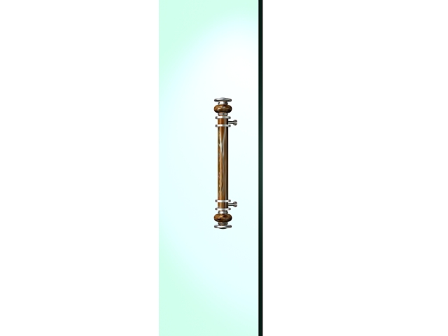 Brass door pull handle 3d rendering