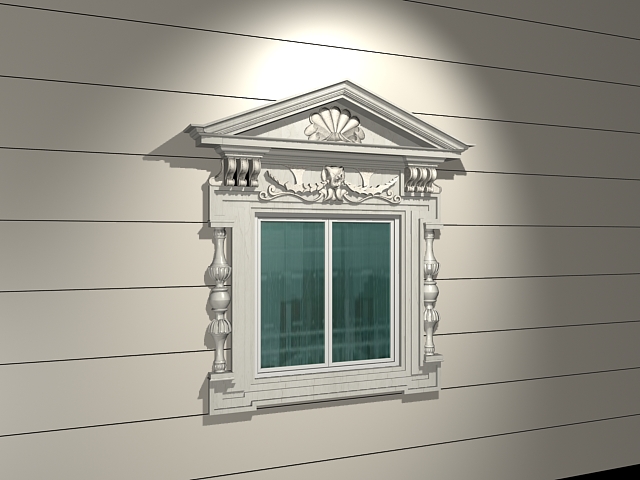 Window with decorative surround 3d rendering