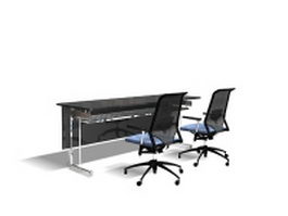 Simple office front desk 3d preview