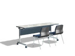 Mobile reception table and chairs 3d preview