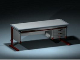 Office table with drawer 3d model preview