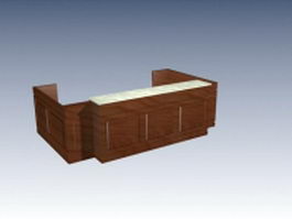 Office reception table 3d model preview