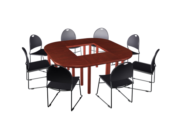 Small meeting table and chairs 3d rendering
