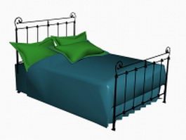 Decorative wrought iron bed 3d model preview