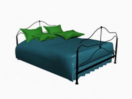 Modern iron bed 3d model preview