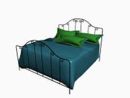 Modern wrought iron bed 3d model preview
