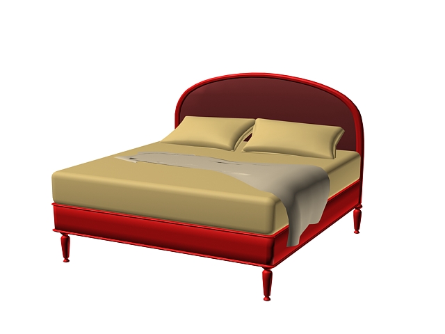 Modern double platform bed 3d rendering