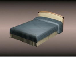 Modern soft double bed 3d preview