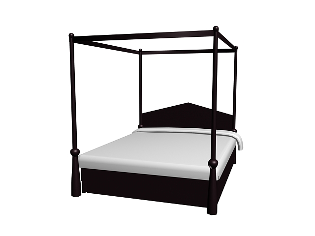 Ikea four poster bed 3d rendering