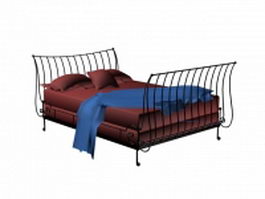 Vintage wrought iron bed 3d model preview