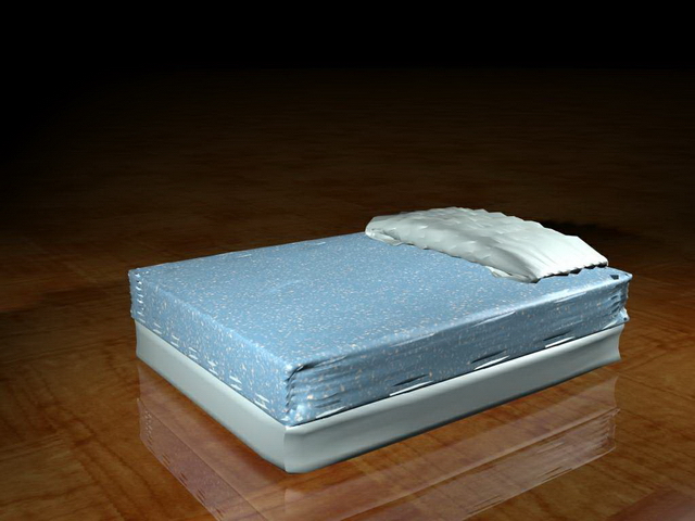Floor style mattress bed 3d rendering