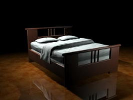 Craftsman style bed 3d model preview
