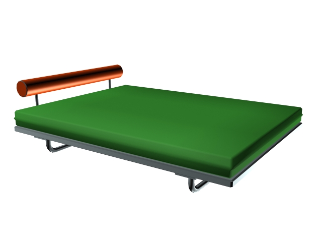 Minimalist platform bed 3d rendering