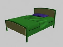 Contemporary twin bed 3d model preview
