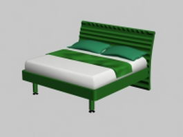 Contemporary double bed 3d model preview