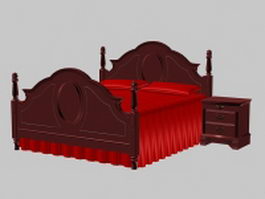 New classic bed 3d model preview