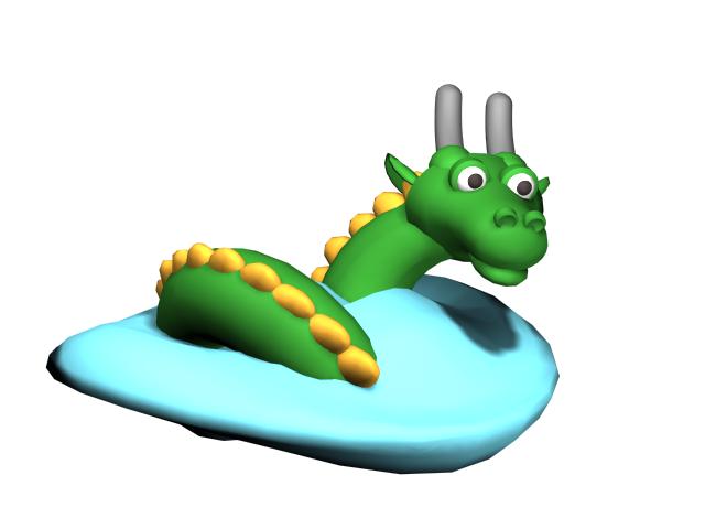 Cartoon dragon 3d rendering