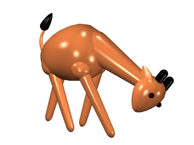Cartoon giraffe 3d rendering
