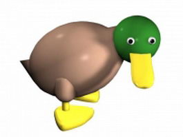Cartoon fat duck 3d model preview