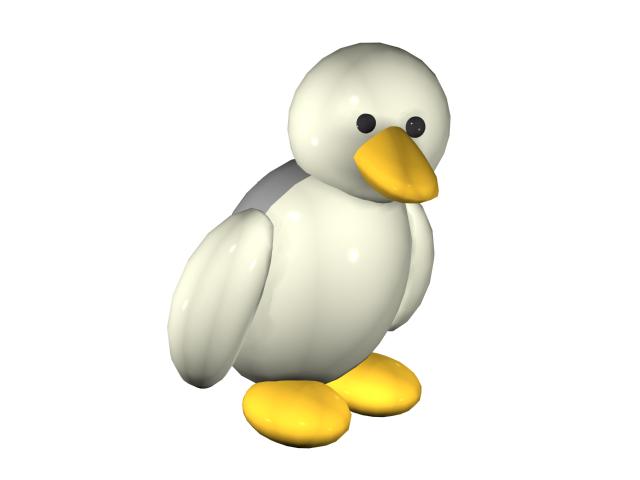 White cartoon bird 3d model 3dsMax files free download modeling 18102