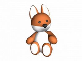 Cute cartoon fox 3d model preview