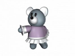 Cartoon bear with clothes 3d model preview