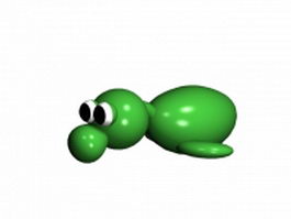 Cartoon green duck 3d model preview