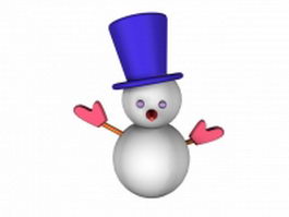 Cute christmas snowman 3d preview