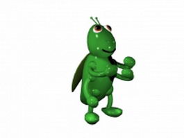 Cartoon grasshopper 3d model preview