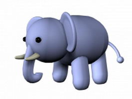 Cartoon baby elephant 3d model preview