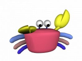 Cute cartoon crab 3d model preview