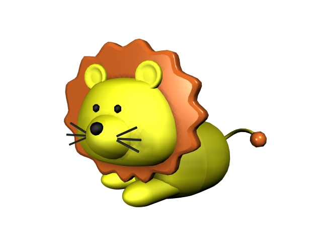 Cartoon lion king 3d rendering