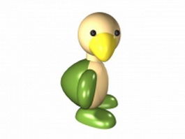 Cute cartoon bird 3d model preview