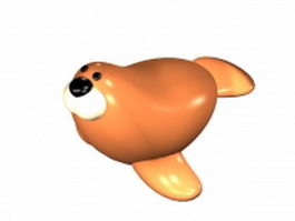 Cartoon sea lion 3d model preview