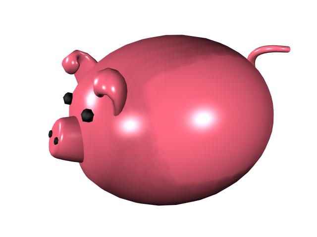 Cartoon fat pig 3d rendering