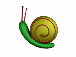 Cartoon snail 3d model preview