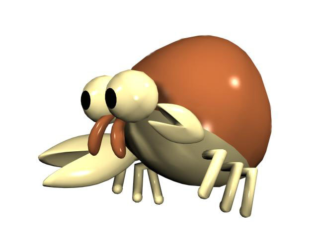 Cartoon hermit crab 3d model - CadNav